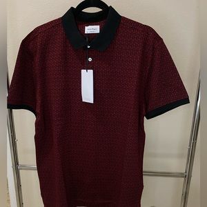 Salvatore Ferragamo mens Gancini Polo Shirt Red Black